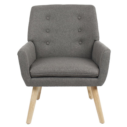 Armchair Likable pakoworld fabric grey natural 67x89x86cm