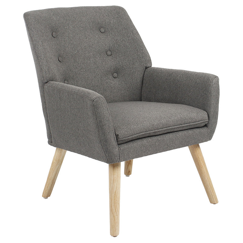 Armchair Likable pakoworld fabric grey natural 67x89x86cm