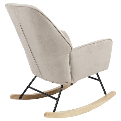 Rocking Armchair Exultant pakoworld fabric cream-natural 75x68x95cm