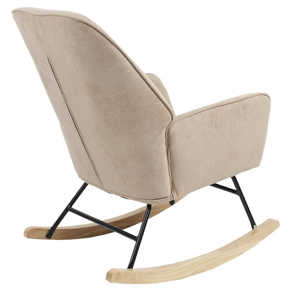 Rocking Armchair Exultant pakoworld fabric beige-natural 75x68x95cm