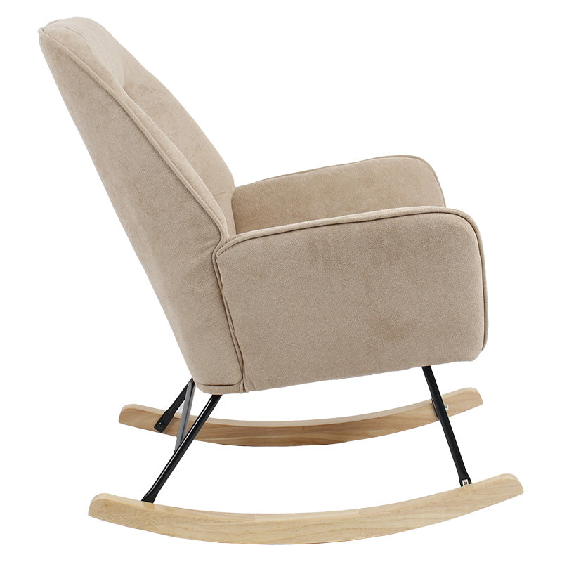 Rocking Armchair Exultant pakoworld fabric beige-natural 75x68x95cm