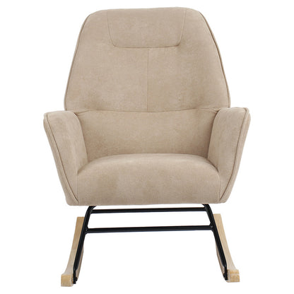 Rocking Armchair Exultant pakoworld fabric beige-natural 75x68x95cm