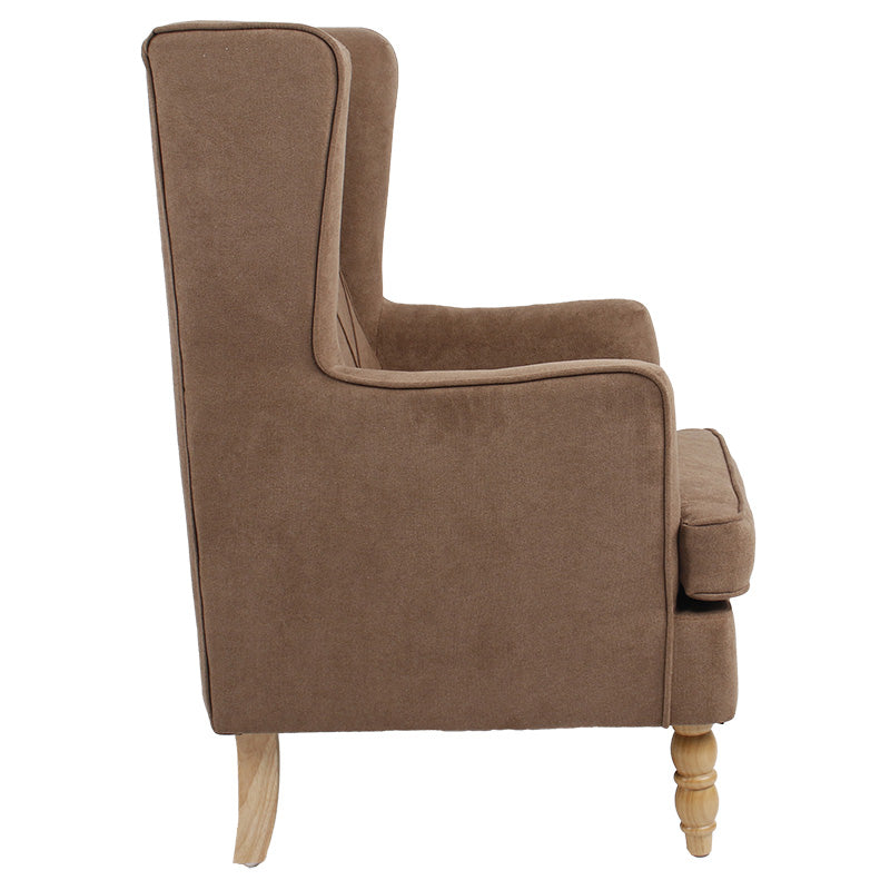 Armchair Efficient pakoworld fabric brown-natural 72x97x100cm