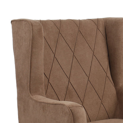 Armchair Efficient pakoworld fabric brown-natural 72x97x100cm