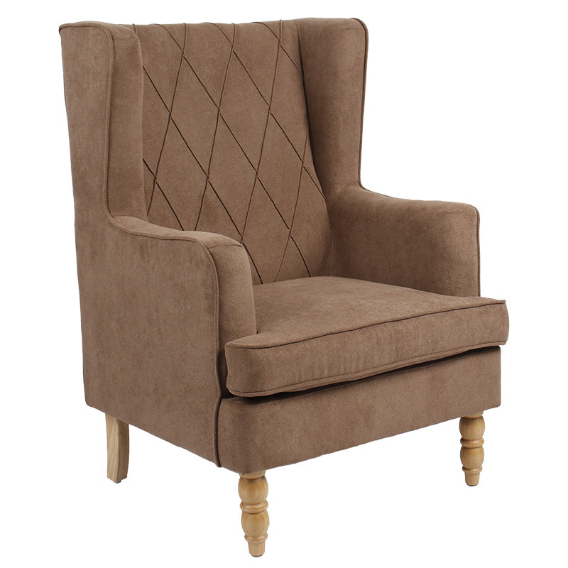 Armchair Efficient pakoworld fabric brown-natural 72x97x100cm