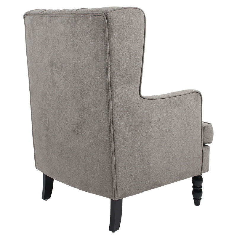 Armchair Efficient pakoworld fabric grey-black 72x97x100cm