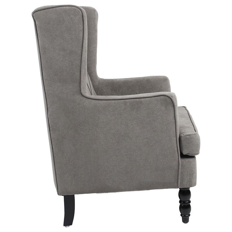 Armchair Efficient pakoworld fabric grey-black 72x97x100cm