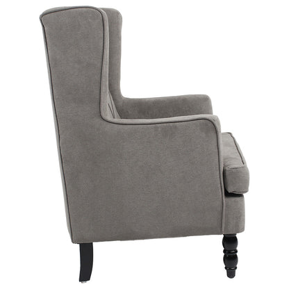 Armchair Efficient pakoworld fabric grey-black 72x97x100cm