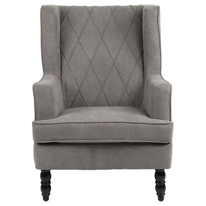 Armchair Efficient pakoworld fabric grey-black 72x97x100cm