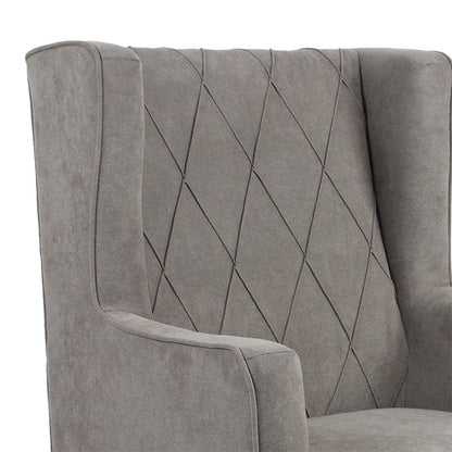 Armchair Efficient pakoworld fabric grey-black 72x97x100cm