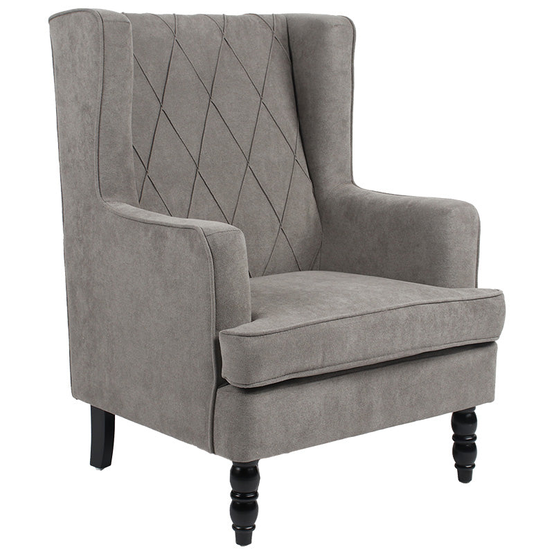 Armchair Efficient pakoworld fabric grey-black 72x97x100cm