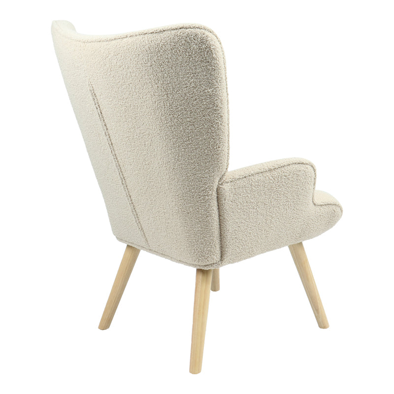 Armchair Fluffy teddy fabric cream-natural 75x69x96cm