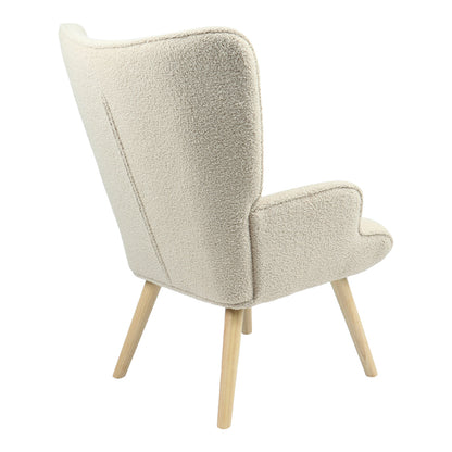 Armchair Fluffy teddy fabric cream-natural 75x69x96cm