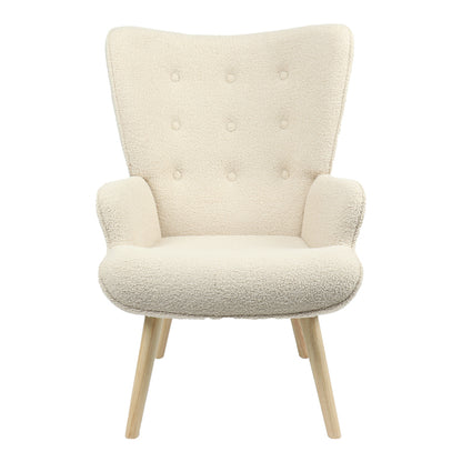 Armchair Fluffy teddy fabric cream-natural 75x69x96cm