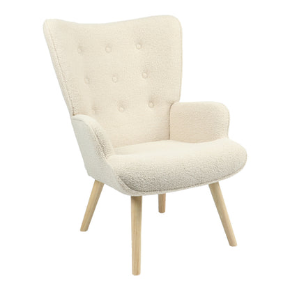 Armchair Fluffy teddy fabric cream-natural 75x69x96cm