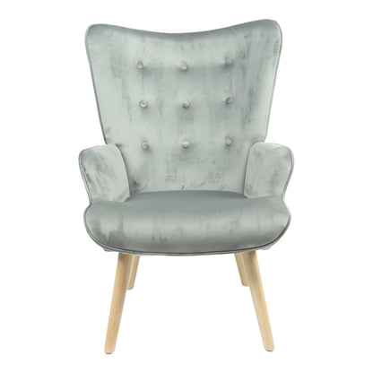 Armchair Fluffy pakoworld velvet fabric grey-natural leg 75x69x96cm