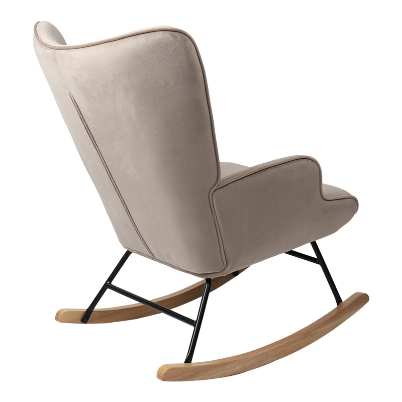 Rocking armchair Georgia velvet fabric beige-natural 75x71x95cm
