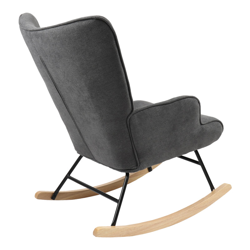 Rocking armchair Georgia pakoworld fabric dark grey-natural 75x71x95cm