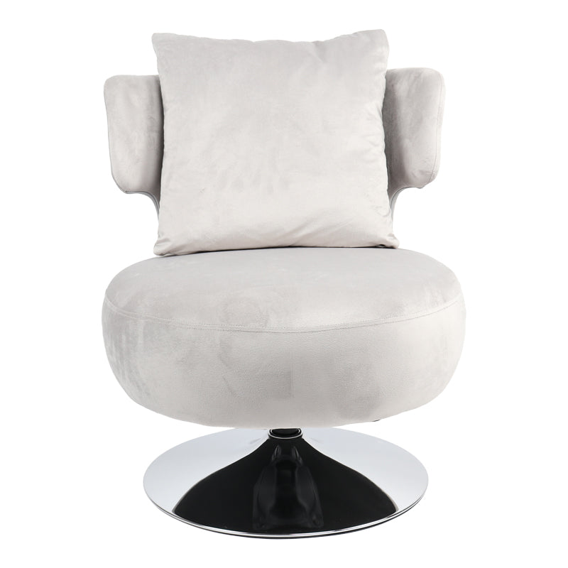 Armchair with cushion Percival pakoworld velvet fabric gray-chrome base 76x67x76cm