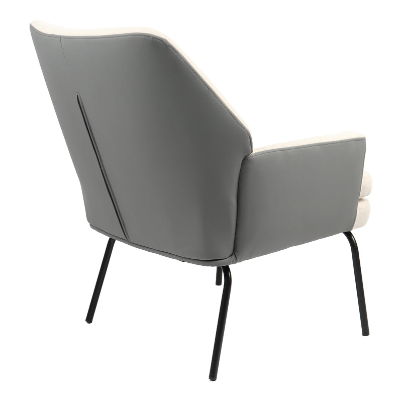 Armchair Kieran pakoworld fabric beige-grey - black leg 67x89x86cm