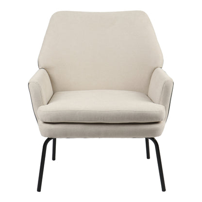 Armchair Kieran pakoworld fabric beige-grey - black leg 67x89x86cm