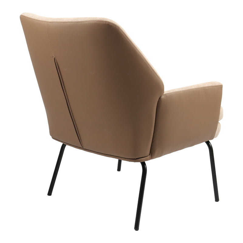 Armchair Kieran pakoworld fabric brown black leg 67x89x86cm