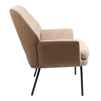 Armchair Kieran pakoworld fabric brown black leg 67x89x86cm