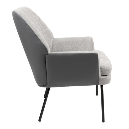 Armchair Kieran pakoworld fabric gre- black leg 67x89x86cm