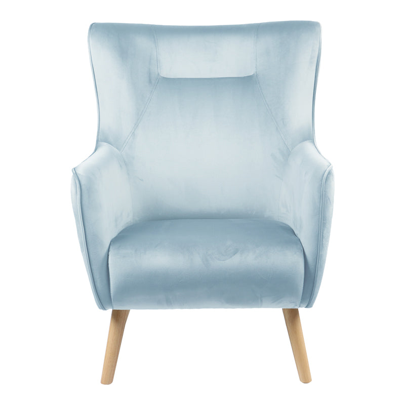 Armchair Insicive pakoworld velvet fabric mint-natural leg 72x89x105cm