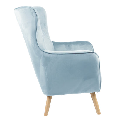 Armchair Insicive pakoworld velvet fabric mint-natural leg 72x89x105cm