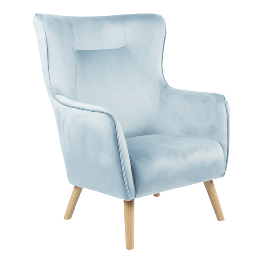 Armchair Insicive pakoworld velvet fabric mint-natural leg 72x89x105cm