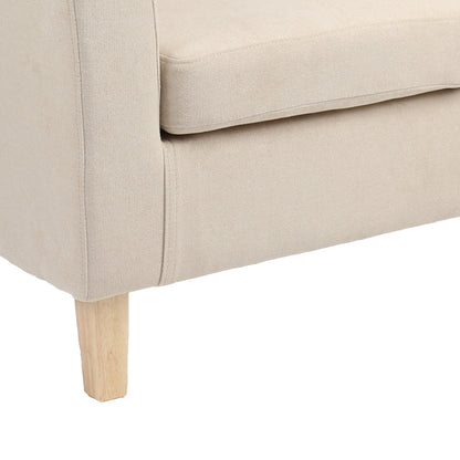 Armchair Tronmo pakoworld cream fabric and natural rubberwood leg 75x69x75cm