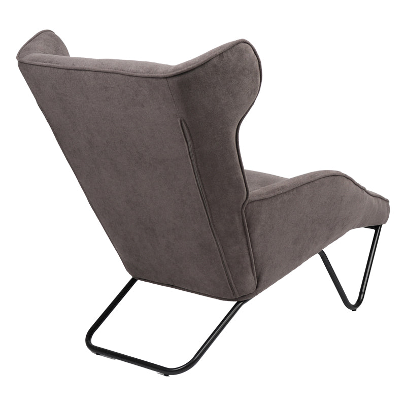 Relax Totely armchair pakoworld charcoal fabric and metal black leg 74.5x122x90cm