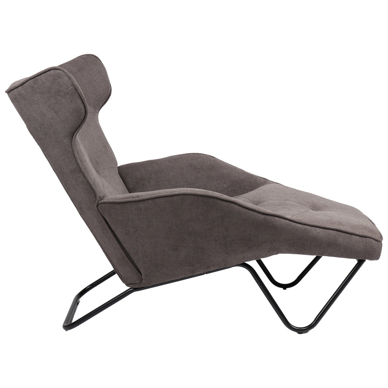 Relax Totely armchair pakoworld charcoal fabric and metal black leg 74.5x122x90cm