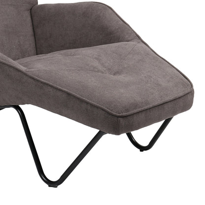 Relax Totely armchair pakoworld charcoal fabric and metal black leg 74.5x122x90cm