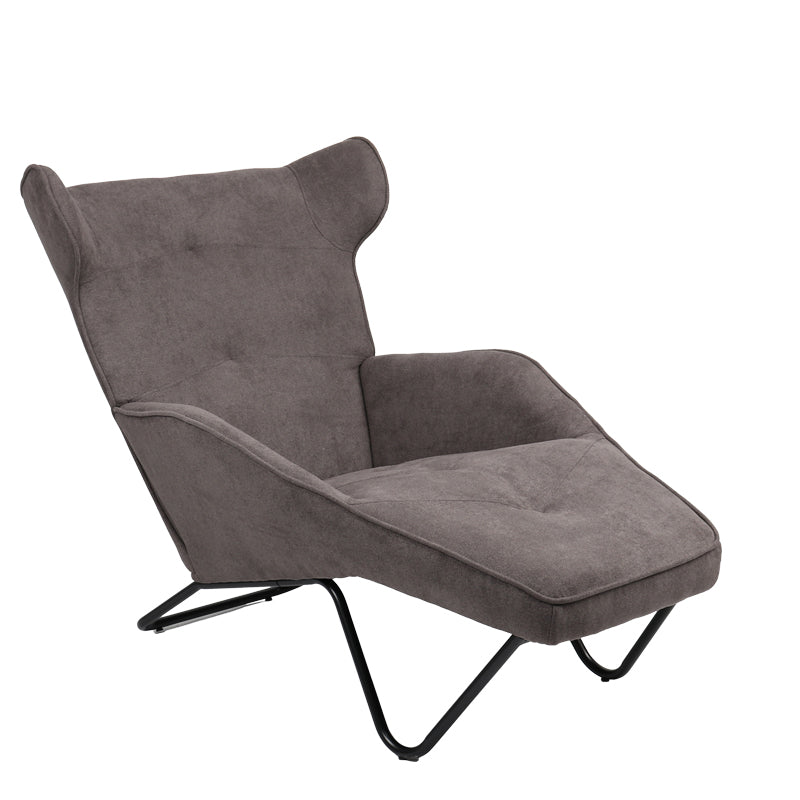 Relax Totely armchair pakoworld charcoal fabric and metal black leg 74.5x122x90cm