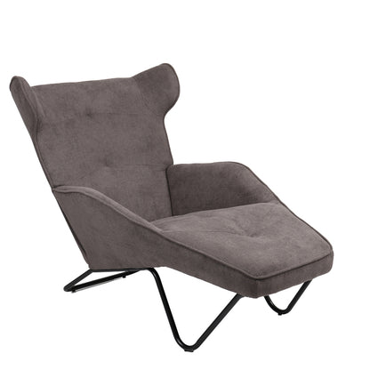 Relax Totely armchair pakoworld charcoal fabric and metal black leg 74.5x122x90cm