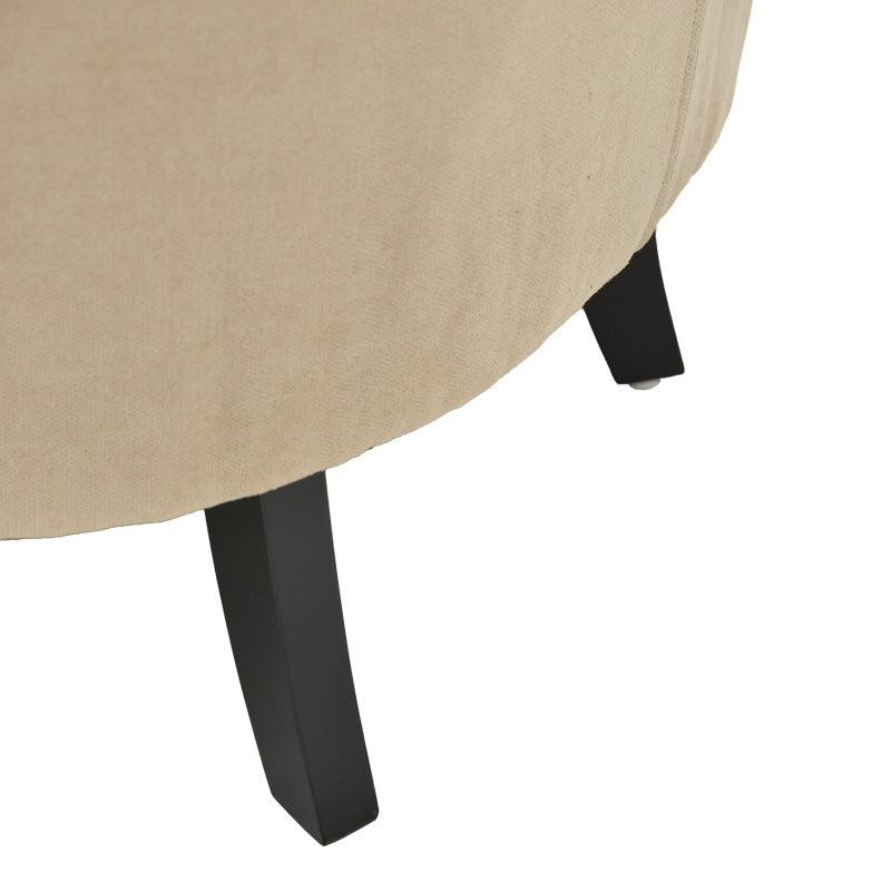 Αrmchair Keisi pakoworld beige fabric-rubberwood leg in black shade 81.5x84x92.5cm