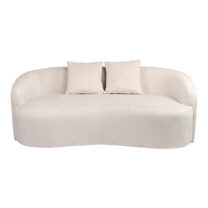 2-seater sofa Raini pakoworld with cushions cream velvet 178x82x68cm