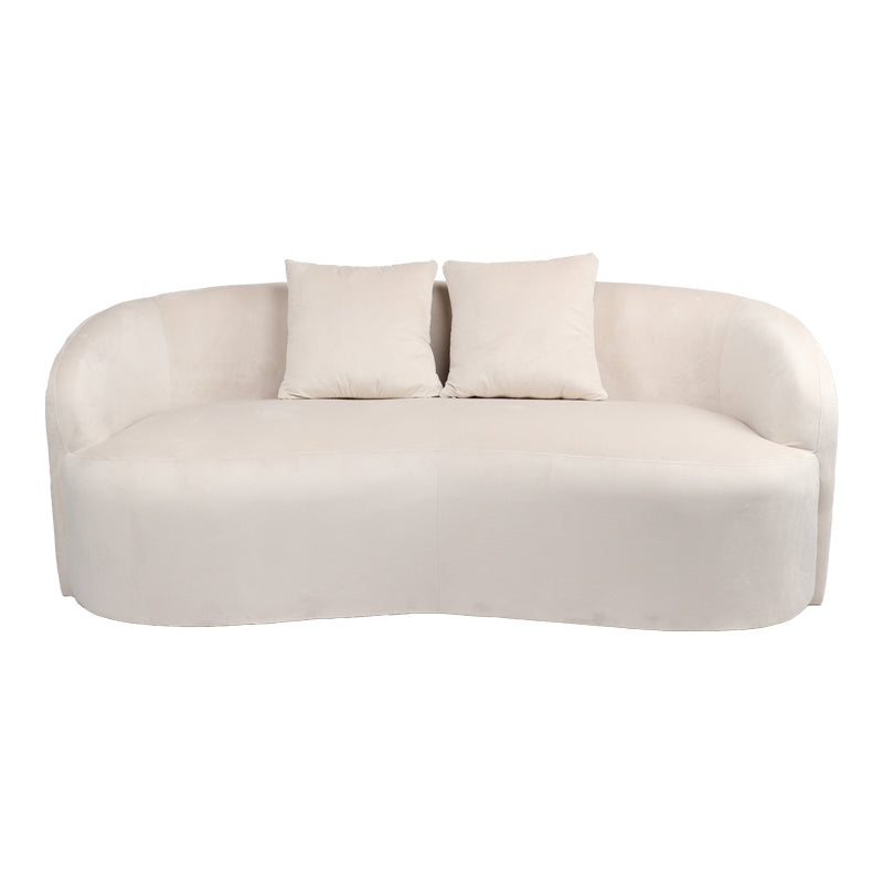 2-seater sofa Raini pakoworld with cushions cream velvet 178x82x68cm