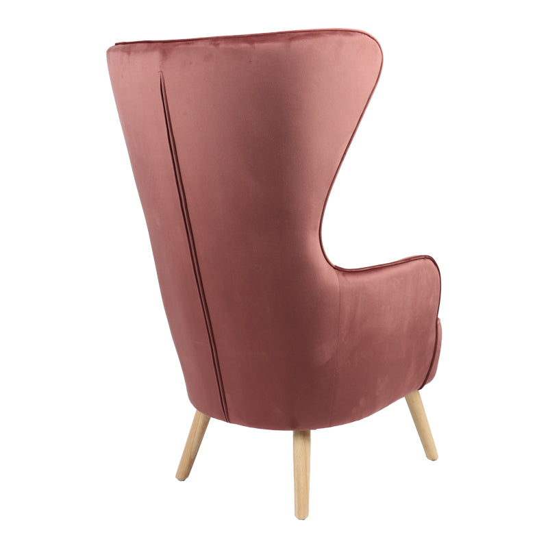 Armchair Byfon pakoworld rotten apple velvet-leg rubberwood in natural color 76x83x117cm