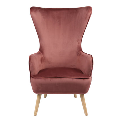 Armchair Byfon pakoworld rotten apple velvet-leg rubberwood in natural color 76x83x117cm