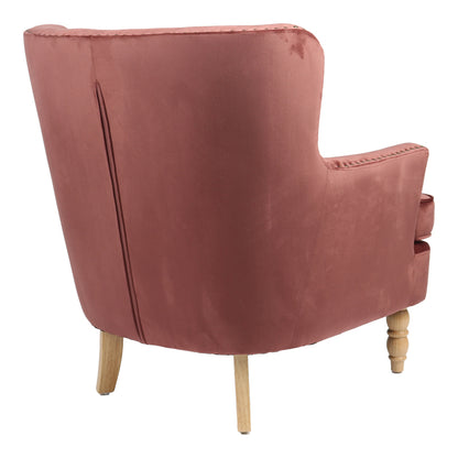 Armchair Keisi pakoworld rotten apple velvet-rubberwood leg in natural color81.5x84x92.5cm