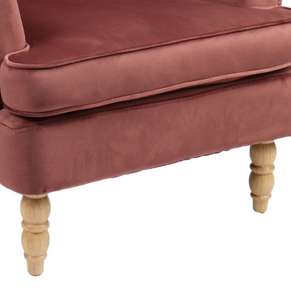 Armchair Keisi pakoworld rotten apple velvet-rubberwood leg in natural color81.5x84x92.5cm