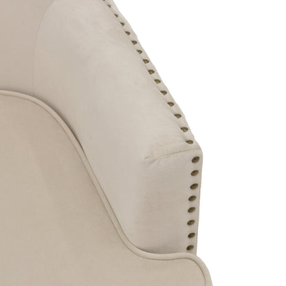 Armchair Keisi pakoworld cream velvet-natural wooden leg 81.5x84x92.5cm