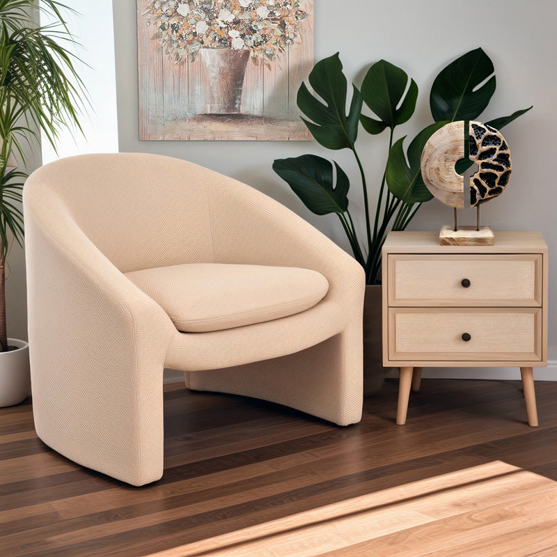 Armchair Mordak beige fabric 82x72x74cm