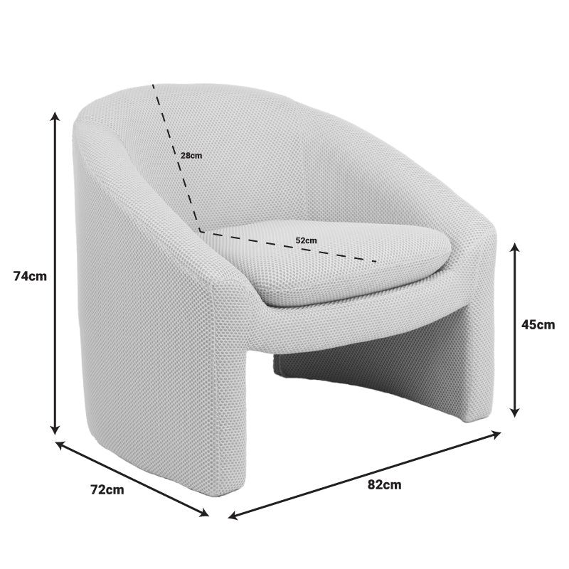 Armchair Mordak beige fabric 82x72x74cm