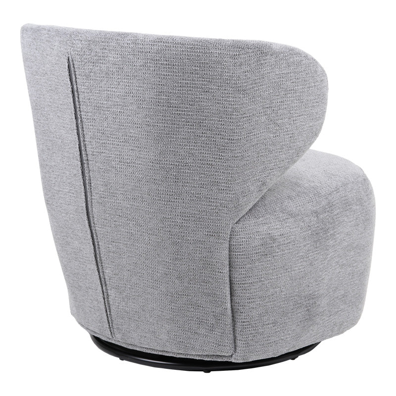 Armchair Marelia rotating grey color fabric 73x76x76cm