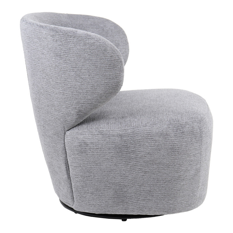 Armchair Marelia rotating grey color fabric 73x76x76cm