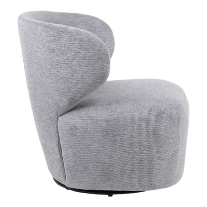 Armchair Marelia rotating grey color fabric 73x76x76cm